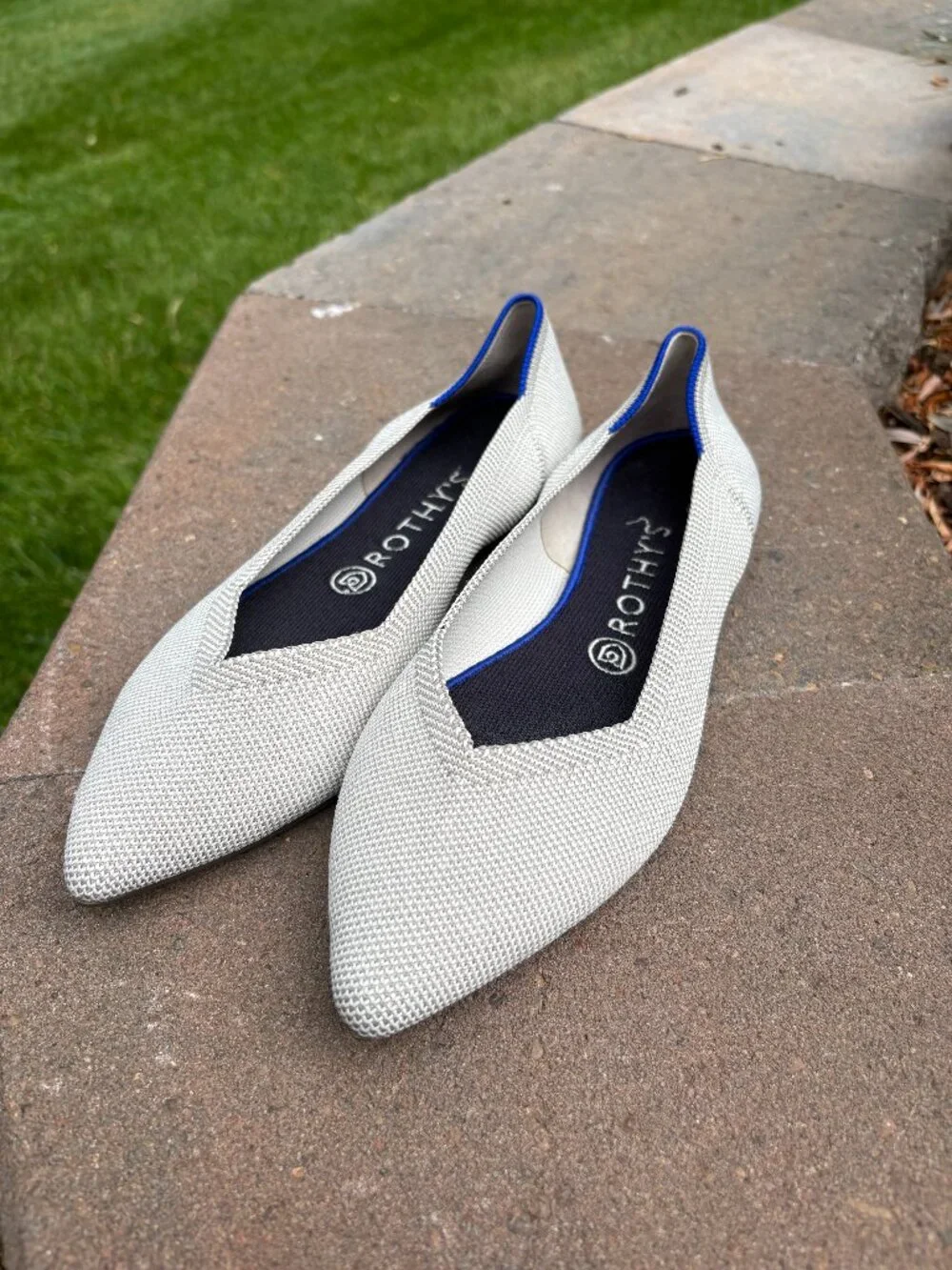 Rothy's The Point Flats Women's 8.5 Flax Birdseye Grey Casual Office City Preppy